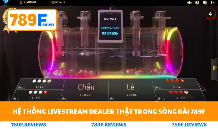 Hệ thống livestream dealer thật trong sòng bài 789F