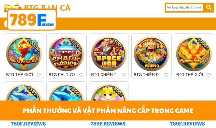 Phần thưởng và vật phẩm nâng cấp trong game